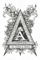 to thine own self be true  unity service AA recovery Triangle with flames tattoo design idea