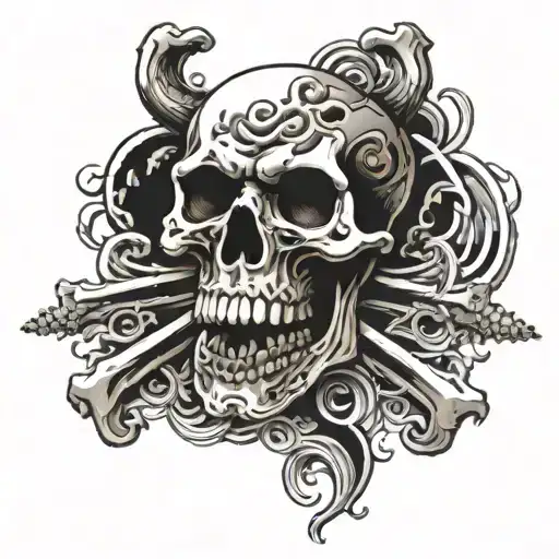 skull and crossbones tattoo design idea