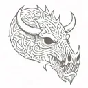 celtic boar skull angry tattoo design idea