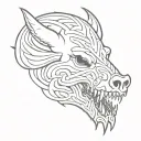 celtic boar skull angry tattoo design idea