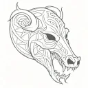 celtic boar skull angry tattoo design idea