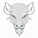 celtic boar skull angry tattoo design idea