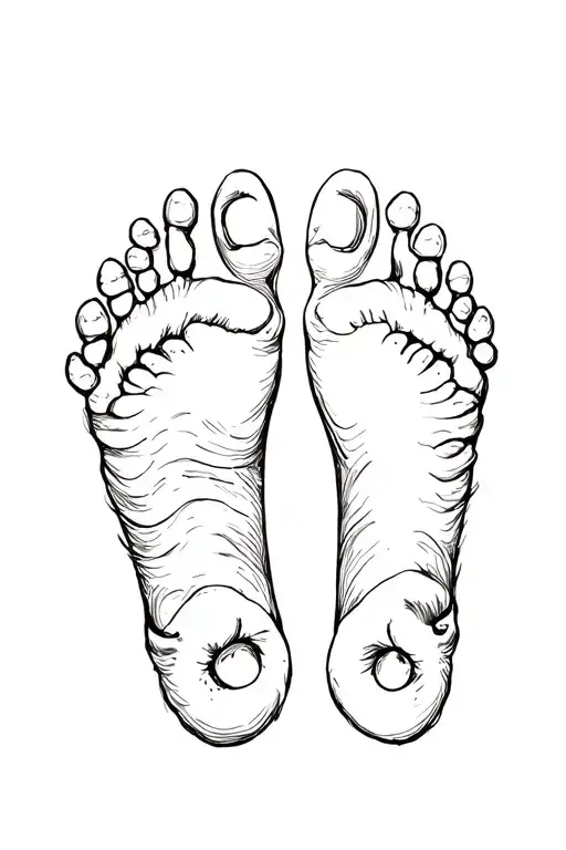 childs footprint and two dogs noses tattoo design idea