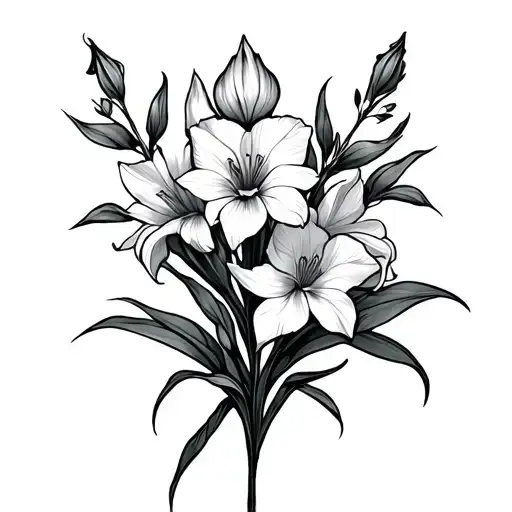 prophet elias and gladiolus flower tattoo design idea