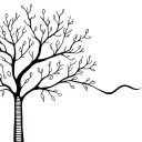 tree with dna-strand branch symbolizing life tattoo design idea