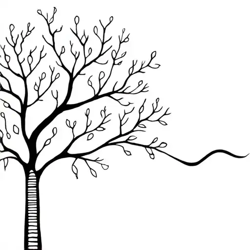 tree with dna-strand branch symbolizing life tattoo design idea