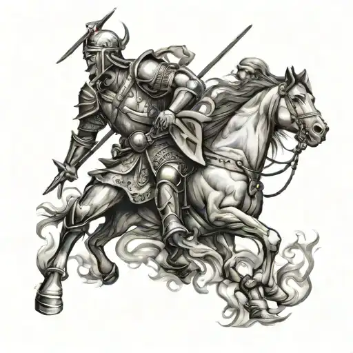 Christian battle scene tattoo design idea