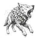 wolf and warrior tattoo design idea