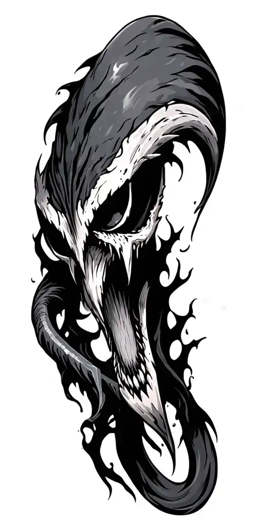 Narashimha and axe inspired by venom tattoo design idea