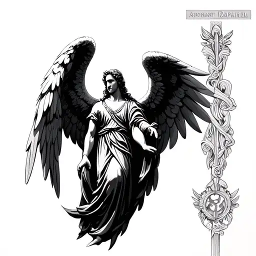 Archangel St Raphael tattoo design idea