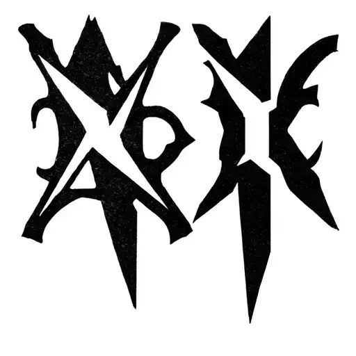 letters A, S, K as one symbol tringular tattoo design idea