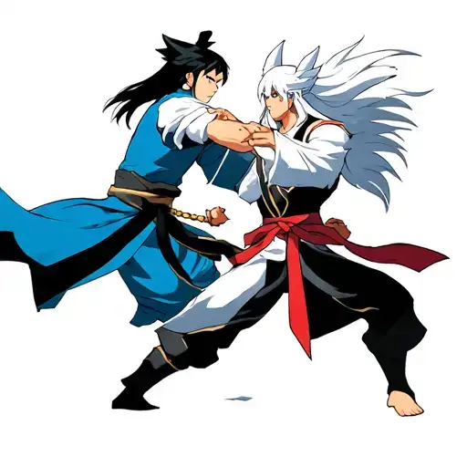 inyuyasha and lord sesshomaru fighting each other tattoo design idea