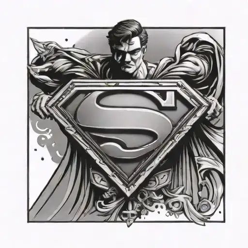 dark Superman symbol tattoo design idea