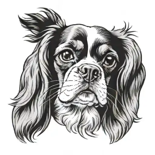 Cavalier King Charles Spaniel tattoo design idea
