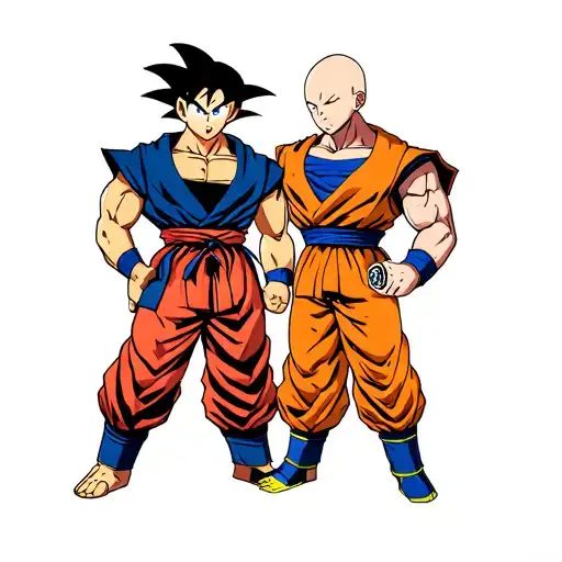 goku vs saitama tattoo design idea