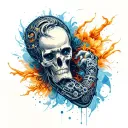 bio mechanical sleeve tattoo design idea