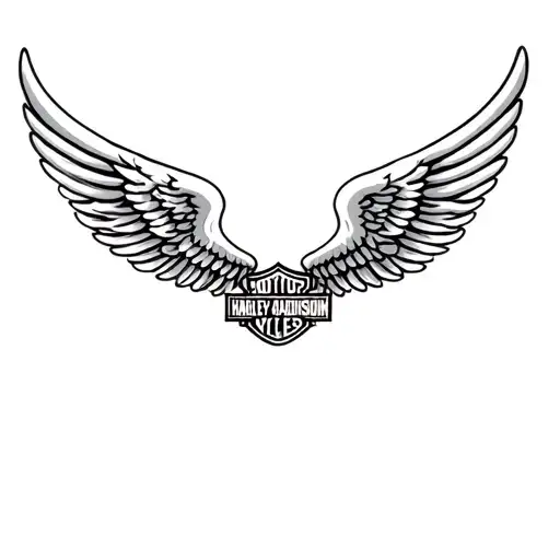 softtail Harley Davidson with angel wings  tattoo design idea