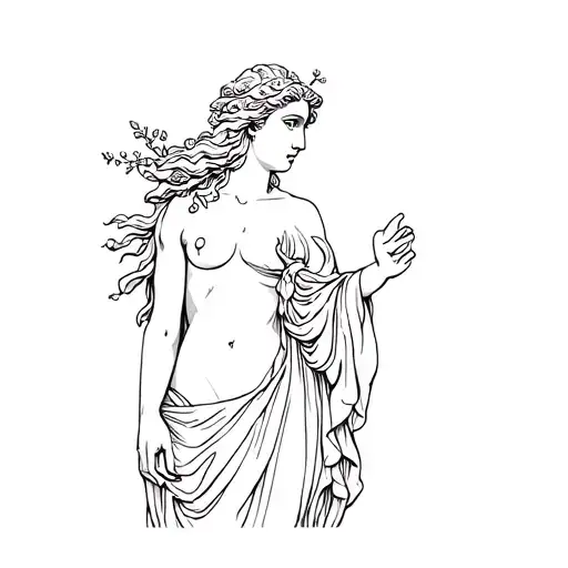 Greek god aphrodite tattoo design idea