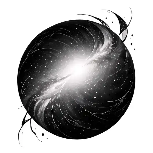Galaxy Black And White tattoo design idea