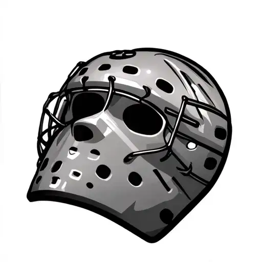 Old School Hockey Goalie Mask tattoo design idea