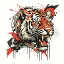 sabertooth tiger face tattoo design idea