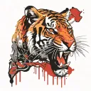 sabertooth tiger face tattoo design idea