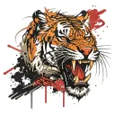 sabertooth tiger face tattoo design idea