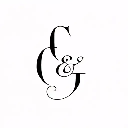 calligraphy of G & G tattoo design idea