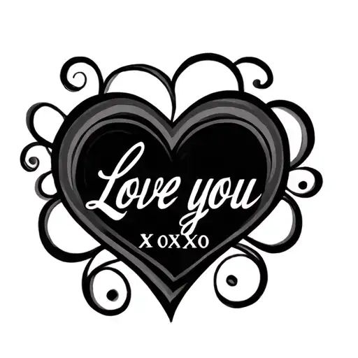 love you-XOXO heart shapes inspired tattoo design idea