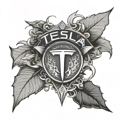 tesla logo incorporated representing tattoo design idea