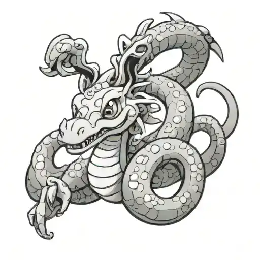 Goodra and Dragonite tattoo design idea