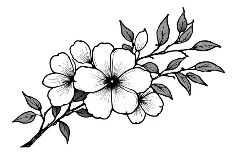 dogwood flowers and branches tattoo design idea