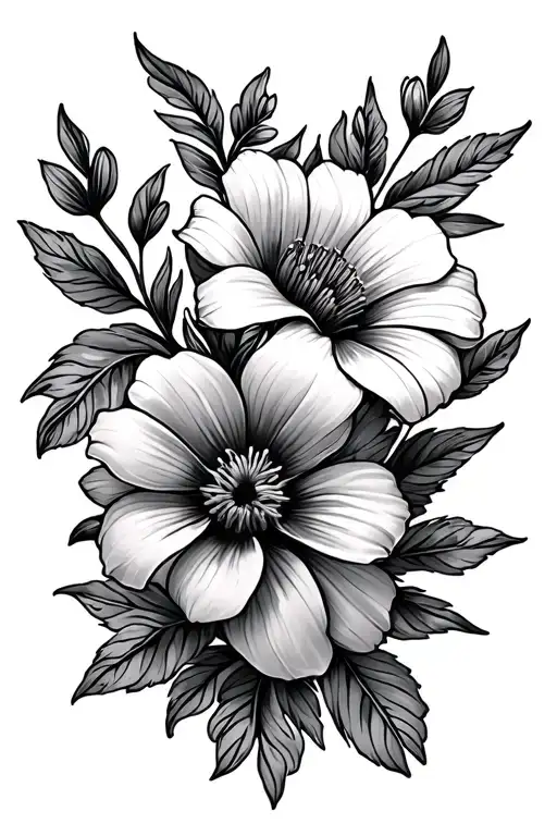 same birthday date n month for flower tattoo design idea