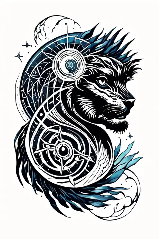 Zodiac sign aquarium tattoo design idea