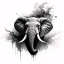 real elephant head fading away at the end tattoo design idea
