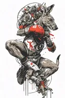 boxing kangaroo intertwined within tattoo design idea