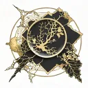 kintsugi plate tattoo design idea