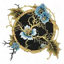 kintsugi plate tattoo design idea