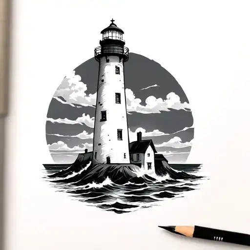 Lighthouse tattoo design idea