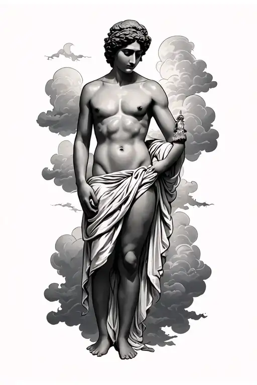 Greeks with clouds and shadows alerais and non -buttocks tattoo design idea