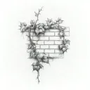 ivy grown on a brick wall tattoo design idea