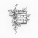 ivy grown on a brick wall tattoo design idea