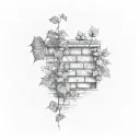 ivy grown on a brick wall tattoo design idea