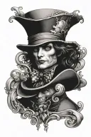 mad hatter tattoo design idea