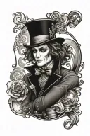 mad hatter tattoo design idea