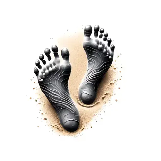 Footprints In Sand tattoo design idea