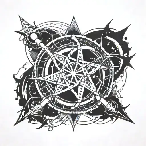 Quantum mechanics intertwined with space time tattoo design idea