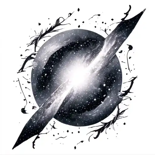 Galaxy Black And White tattoo design idea