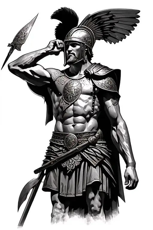 Roman centurion tattoo design idea