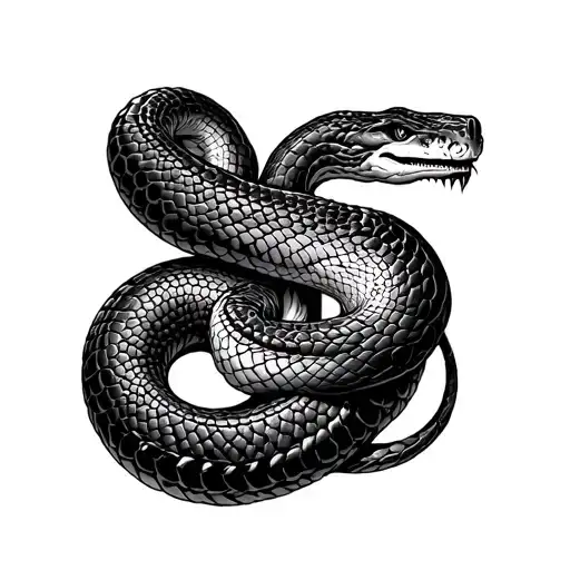 épaulard vs anaconda coiling tattoo design idea